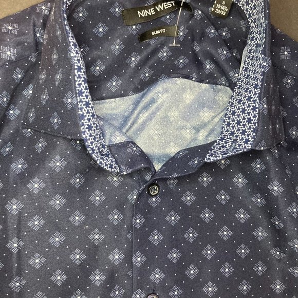 Navy Luxury Dress Shirt- Nine West- NWT!- 50% Off Retail! - Picture 11 of 11